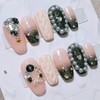 Black Chic Chris Handmade Nail Tips - Long Ballerina /