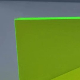 PlasticsAcrylic Green Fluorescent Acrylic Plexiglass sheet 1/8" x 3" x 3" #9093