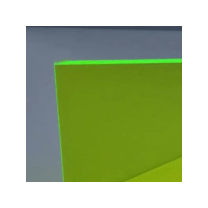 PlasticsAcrylic Green Fluorescent Acrylic Plexiglass sheet 1/8" x 3" x