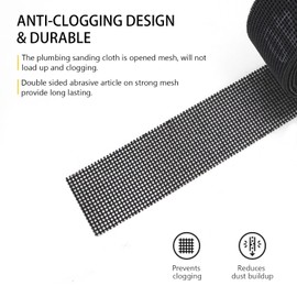 SCOTTCHEN Sanding Rolls/Plumbing Sanding Cloth 1-1/2" x 11yd (33 ft) / Plumber's Double Side Open Mesh/Silicon Carbide Grit #240-1Roll