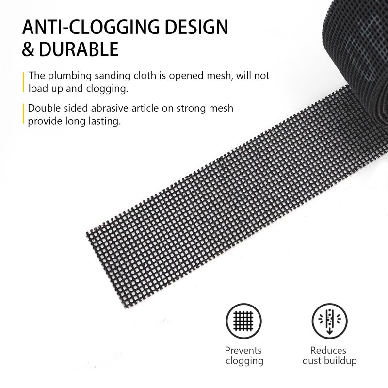 SCOTTCHEN Sanding Rolls/Plumbing Sanding Cloth 1-1/2" x 11yd (33 ft)