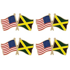 Jamaica Crossed Double Flag Lapel Pins Small Mini Jamaican Friendship Pin Badge Pack of 4