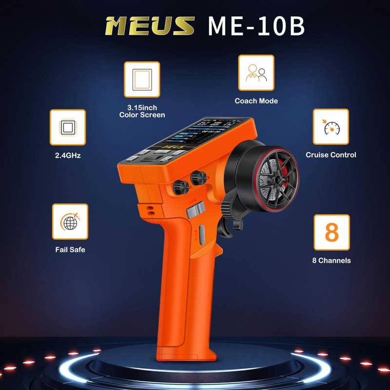 MEUS RACING ME-10B RC Transmitter 10 Channels 2.4GHz and Receiver