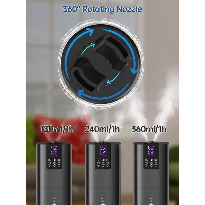 8L Smart Humidifiers for Bedroom Large Room, 2.1Gal Cool Mist