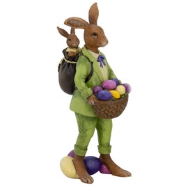 H.Bauer jun. Large Decorative Rabbit Figures Artificial Stone – Standing Easter Decoration Rabbit Family Colourful Dressed – Polyresin Easter Bunny Spring Decoration to Stand Up