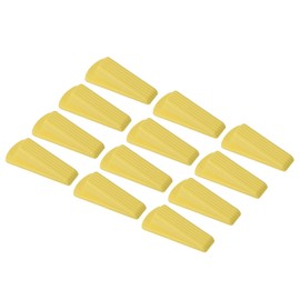 PATIKIL Door Stoppers for Bottom of Door, 12 Pack Sturdy Stackable Rubber Door Stopper Wedge for Tile Concrete Carpet Wood Heavy Duty Door, Yellow