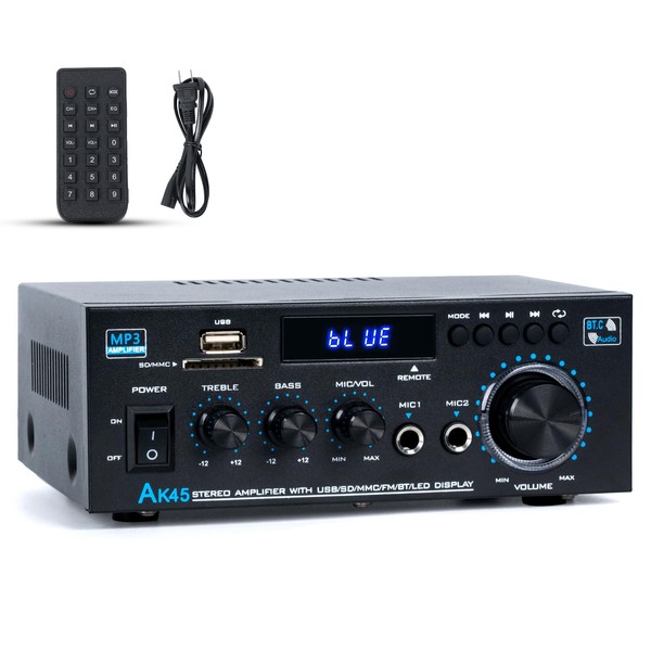 NEOHIPO Amplifier HiFi Stereo AK45 Av Receiver Mini Bluetooth 5.0