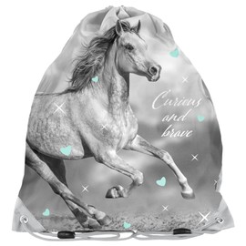 Children's Gym Bag 36 x 32 cm Horse Grey, Horse 2