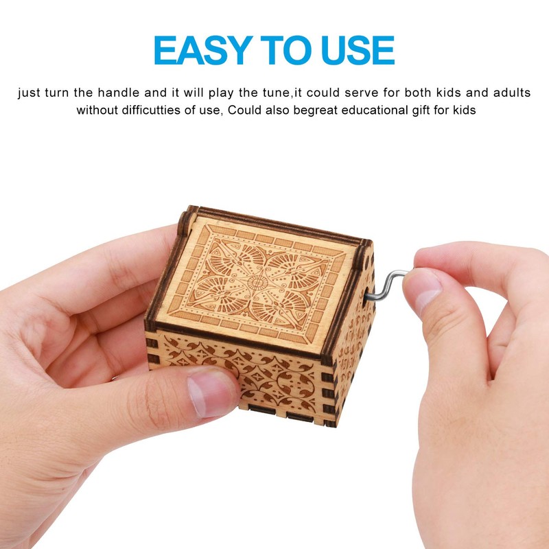 Huntmic Queen Wood Music Boxes, Antique Engraved Musical Boxes Case