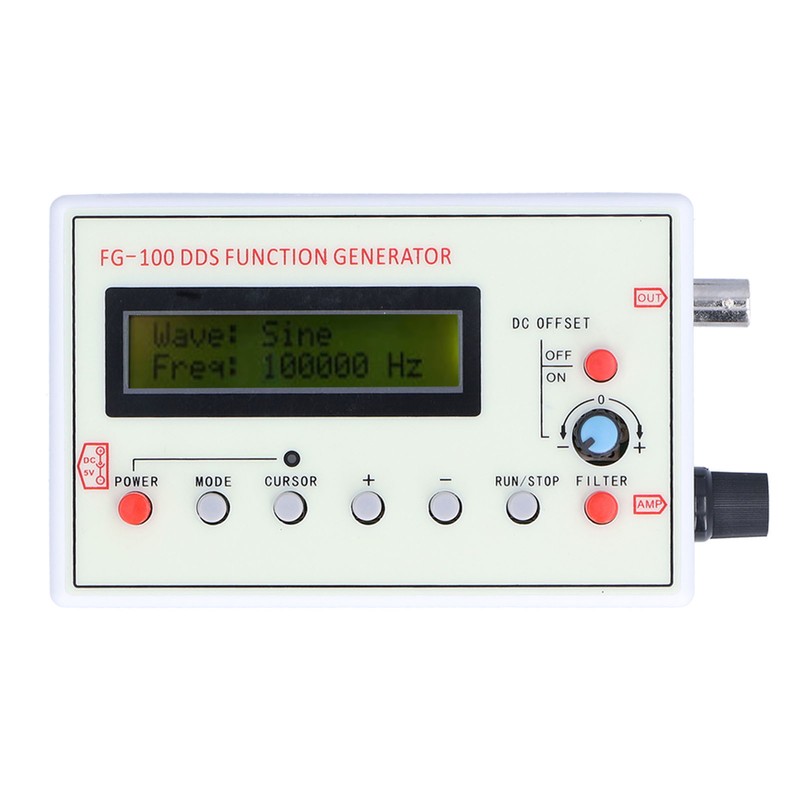 DDS Functional Signal Generator Sine/Square/Sawtooth Triangle Wave FG‑100 1HZ‑500KHZ DC