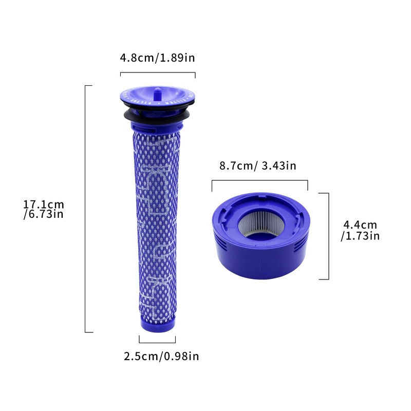 KENSHIRE 2 Pack Vacuum V7 V8 post filters compatible with