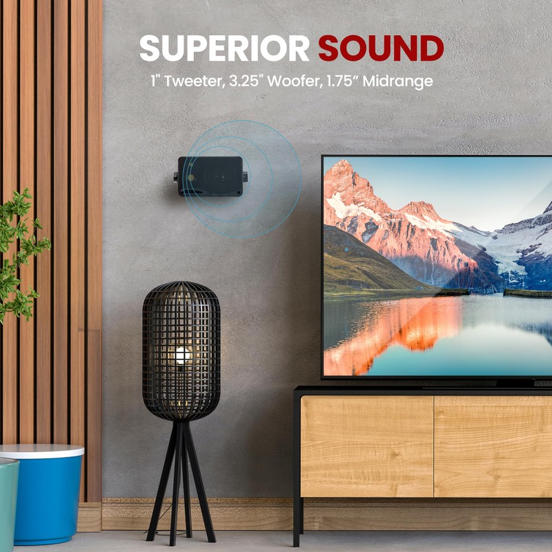 Pyramid 3-Way Indoor Outdoor Speaker System - 3.5 Inch 200W