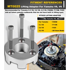 Lifting Adapter, Compatible for Yamaha 5.3 V8, 4.2 V6, F200B, F115B, F425, MT0025, MT0022 and Non-Verado Mercury (1.5" x16)
