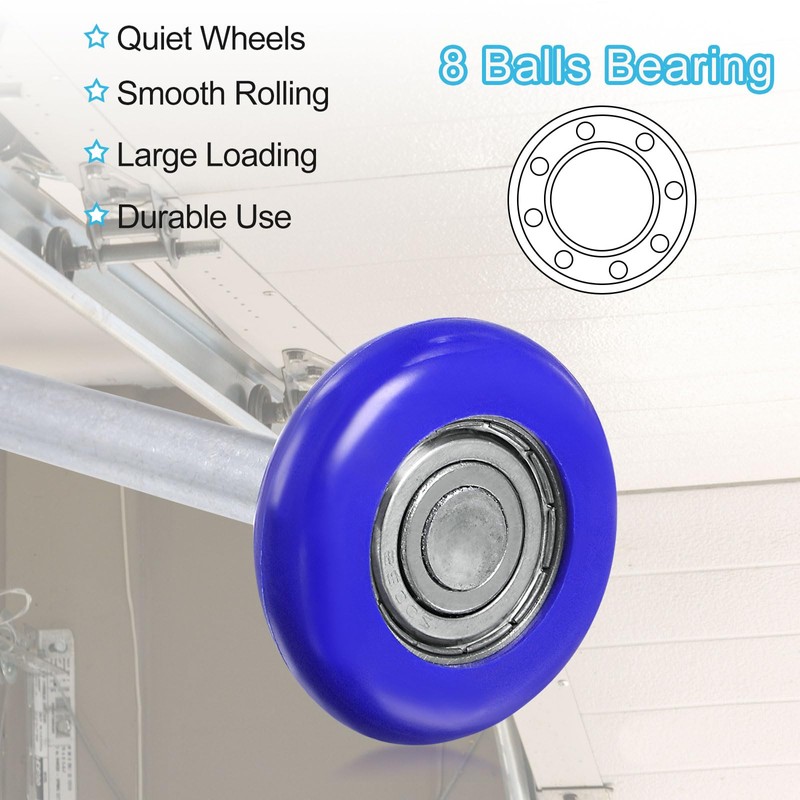 QUARKZMAN 2 x 1.8 inch nylon garage door rollers for