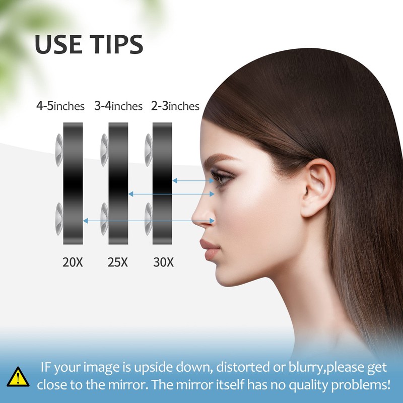 MIYADIVA 30X Magnifying Mirror, Small Travel Mirror with Suction Cup