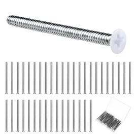 40pcs Extra Long Outlet Screws 6-32 x 2 Inch White Electrical Device Mounting Screws Stainless Machine Screws for Fix Wonky and Sunken Outlets