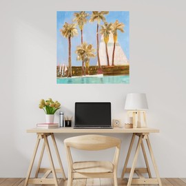 Fine Art Canvas Quiet Days Canvas Wall Decor Artwork by Artist Jill Martin for Living Room, Bedroom, Bathroom, Kitchen, Office, Bar, Dining & Guest Room - Ready to Hang - 22 in x 22 in