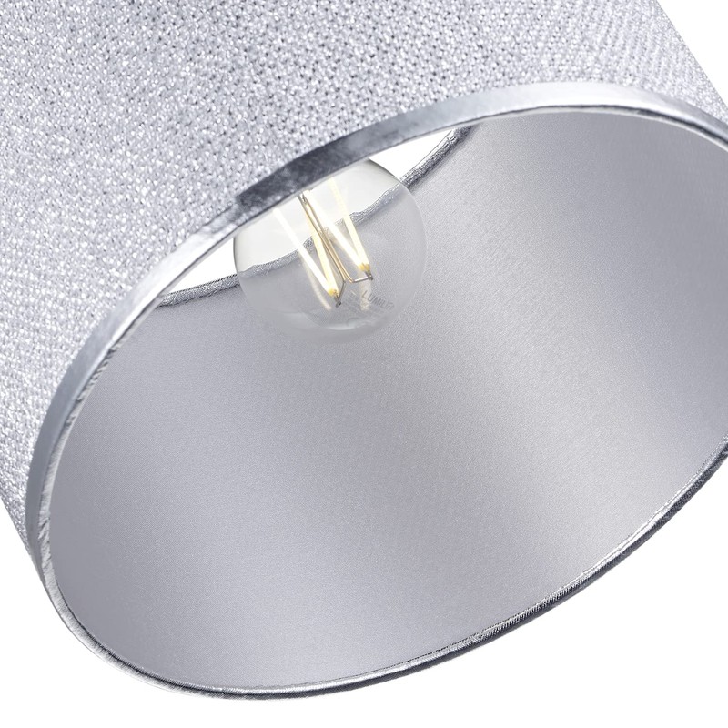 Modern and Designer Mini Diamond Silver Glitter Fabric Lamp Shade