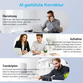 Shiptree AI Translator Voice Recorder, Ultra Thin Magnetic Translator, 144 Languages, Cross-App Translation, Bluetooth 5.3, 98% Accuracy, One Button Translation & Recording for Lectures/Conversations