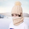 LCZTN Womens Pom Beanie Hat Scarf Set Girls Cute Winter