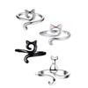 YFFSFDC Adjustable Knitting Loop Crochet Rings 4 Pcs Crochet Rings
