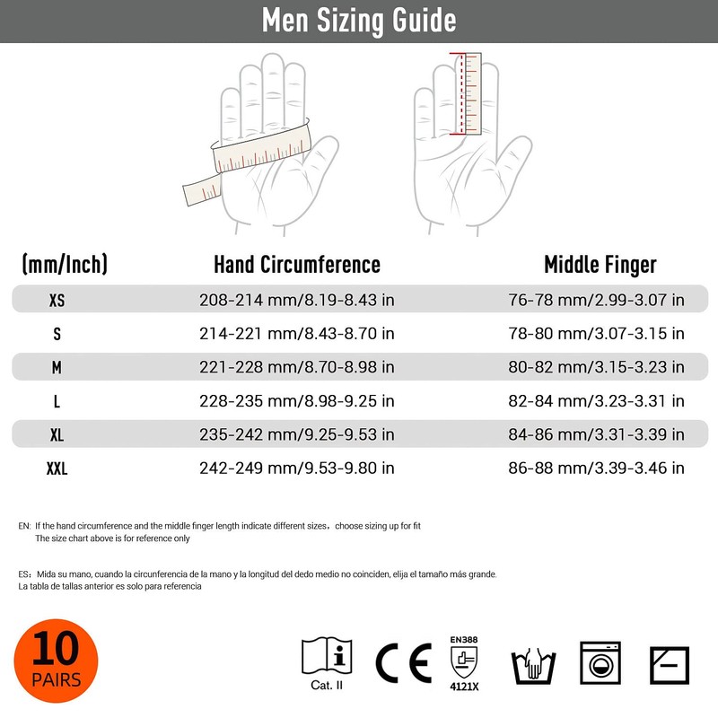 Vgo... 10Pairs Work Gloves Nitrile Coated, Gardening Gloves Non-Slip Utility