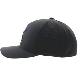HOOEY Men's Flexfit Fitted Hat (Small/Medium, Black)