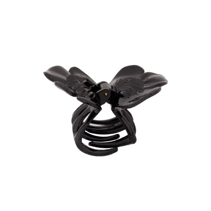 Caravan Rose With Covered Spring And Flat Teeth Black Hair