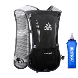5L Ultralight Hydration Backpack with Hydration Bladder 1.5 L or 500 ml Bottle Running Backpack for Men and Women, Lightweight Running Backpack for Running, Marathon, Cycling (Black + 500 ml Bottle)