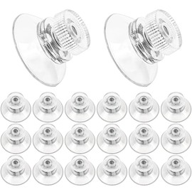 20 pcs Small Suction Cups, Suction Cups with Metal Screw, 1 inch / 25mm Clear PVC Sucker Pad Strong Adhesive Suction Hook Holder for Window Car Glass Shade Cloth Glass Bathroom Wall Door (Metal,PVC)