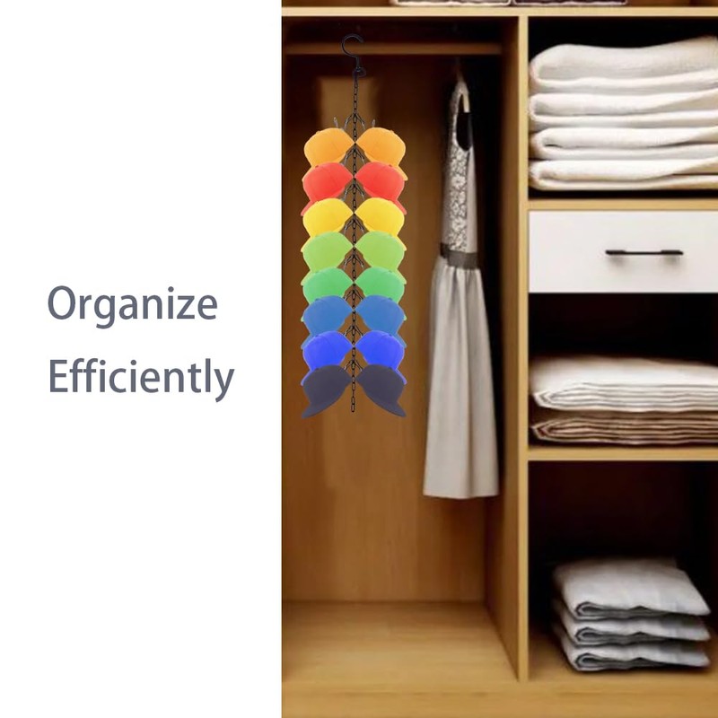 ZipSeven Hat Rack for Baseball Caps Adjustable Hanging Hat Organizer