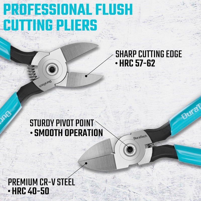 DURATECH 129 mm Wire Cutters | Ultra Sharp Spring Loaded