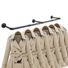Jeasor Industrial Iron Pipe Clothes Hanging Bar DIY Wall-Mounted Garment