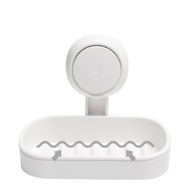 HOME&I Suction Cup Soap Dish Holder – Strong Vacuum Suction, Waterproof, Self-Draining Soap Dish for Shower, Bathroom, Kitchen Sink – No Drilling, Reusable (1 Pack)