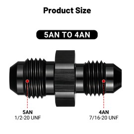 EVIL ENERGY 5AN Male to AN4 Male Flare Reducer Coupler Union Straight Adapter Fitting Black