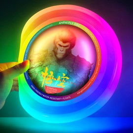 SmileFlyGo LED Flying Disc-16 Million Colors RGB 60 LEDs Bright,Rechargeable,Waterproof & Floats for Night/Water Play,Silicone Soft Touch for Boys/Girls/Teens/Kids,Fun Christmas,Birthday,Camping Gift