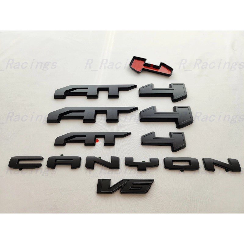 GMC 5PCS Matte Black Door Rear AT4 Canyon V6 OVERLAY