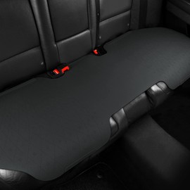 Tapha Luxury Suede Leather Universal Car Seat Cover with Headrest, Ultra-Thin and Breathable, Highlight Interior with Suede Leather, 2 Front Seat Covers and 1 Bench Seat Cover for Rear Seat (Black)