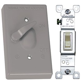 Sigma Engineered Solutions 14216 Weatherproof 1-Gang Toggle Cover Kit with 15 Amp SP Switch, Gray
