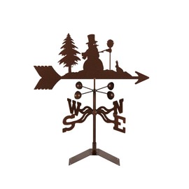 EZ Vane Snowman Weathervane — Roof Mount, Wind Cups, Antique Copper Finish, Steel with Durable Triple Powder Coating, Handcrafted in USA