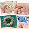 sourcing map 50pcs White Ribbon Roses 5/8" x1-3/16 Mini Roses