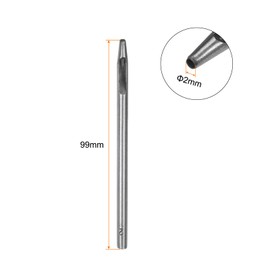 sourcing map Hollow Punch for Leather 2mm Round Hole Punch Tool for Belt Puncher Carbon Steel Single Punch for Watch Belts Cut Leather Craft Rubber Paper Fabric Plastic Soft Material