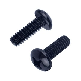 VAMUOEFL #8-32 x 3/8" Pan Head Machine Screws, Phillips Drive, Full Thread, 304 Stainless Steel 18-8, Black Coated Finish, 50 PCS