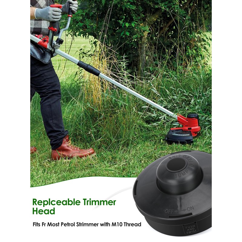 YOUSHARES Trimmer Mower Head M10 x 1.25 for Brush Cutter,