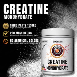 Ekkovision Creatine Monohydrate Powder, Micronized, Island Surge, Pre Workout & Post Workout Supplement for Men & Women, Energy Support, Easy to Mix in Shakes, Smoothies & Beverages, 100 Servings