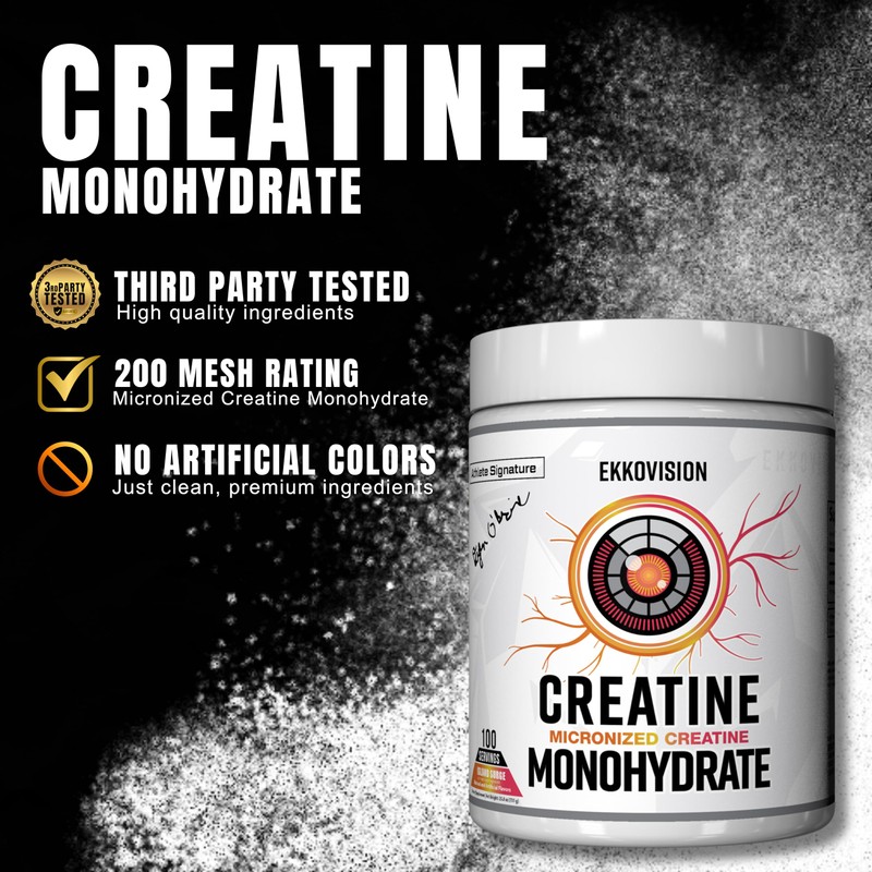 Ekkovision Creatine Monohydrate Powder, Micronized, Island Surge, Pre Workout &
