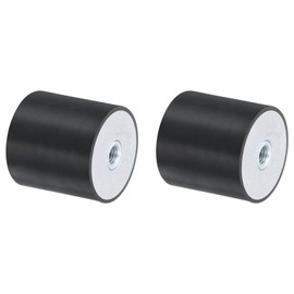 sourcing map 2Pcs 40 x 40mm M8 Female Thread Rubber Mounts, Vibration Isolator, Replaces Anti Vibration Pads Flat Silent Block Base Block