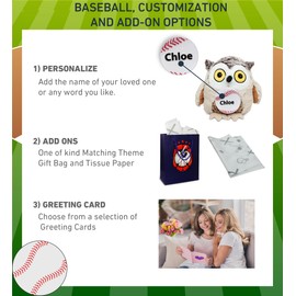 DolliBu Fat Brown Owl Stuffed Animal with Baseball Plush - Soft Plush Huggable Owl, Adorable Playtime Owl Plush Toy, Cute Wildlife Gift for Kids and Adults - 10 Inches