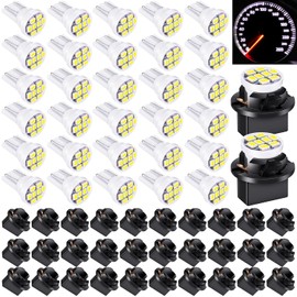 Frienda 40 Piezas T10 194 168 Bombillas LED para Instrumentos de Tablero con Cierre Giratorio Instrumento de Enchufe Bombillas de Racimo para Panel Grupo de Indicadores Cúpula Indicadora (Blanco)