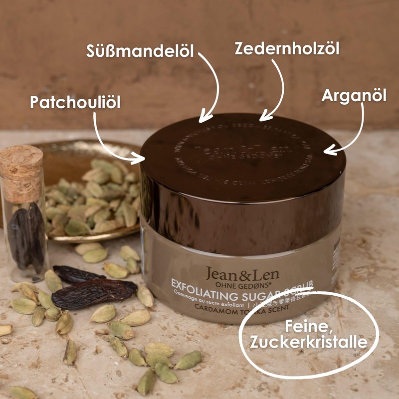 Jean & Len Exfoliating Sugar Scrub Cardamom & Tonka for